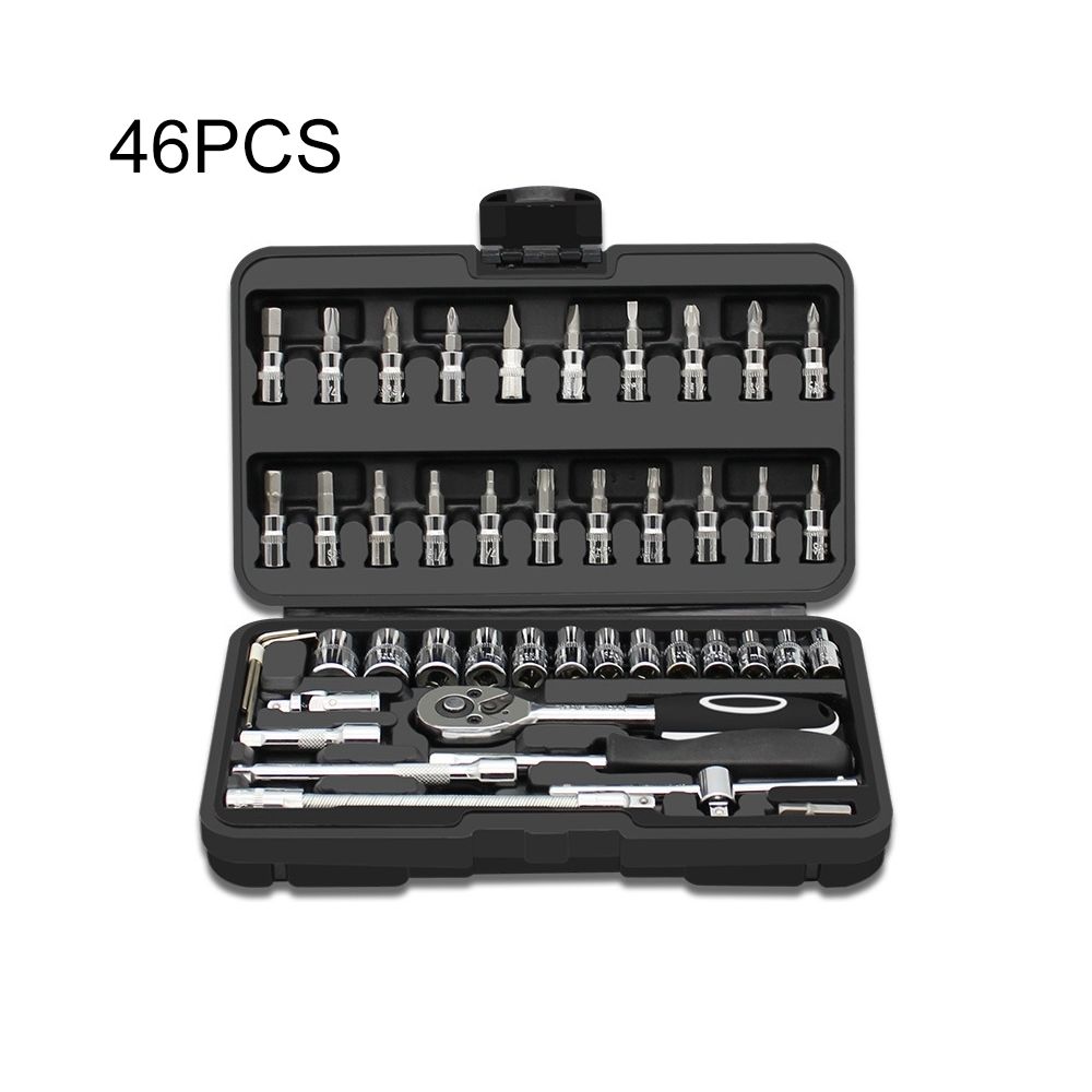 Wewoo - Boîte à outils de matériel combinaison réparation voiture jeu clé à cliquet d'interface 46 PCS 1/5 - Boîtes à outils