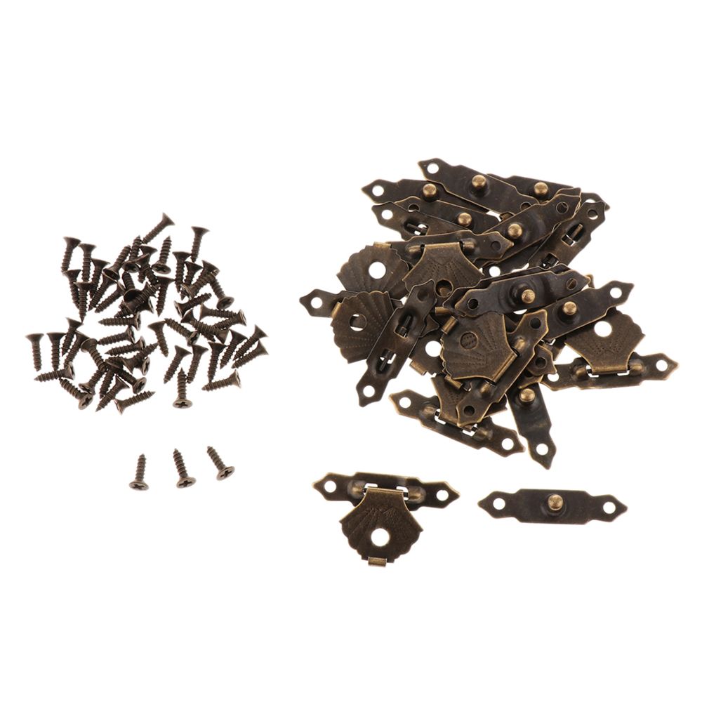 marque generique - 12pcs boîte à bijoux en bois triangle fleur cadenas en métal à boucle de verrouillage brun - Bloque-porte