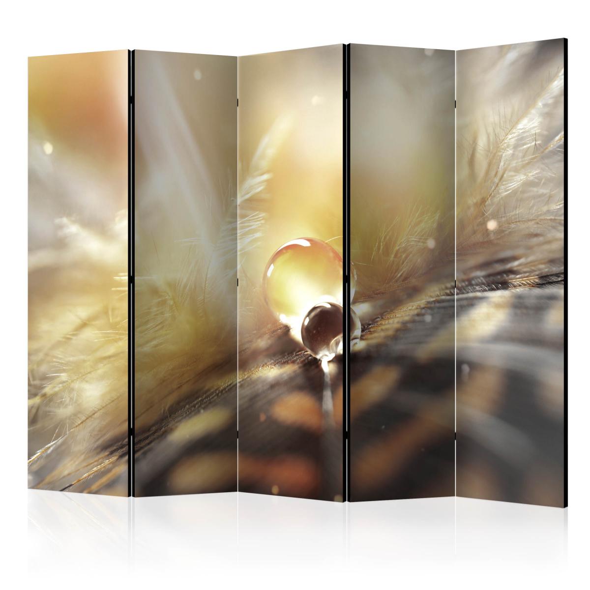 Bimago - Paravent 5 volets - Magic Feather II [Room Divider] - Décoration, image, art | 225x172 cm | XL - Grand Format | - Cloisons
