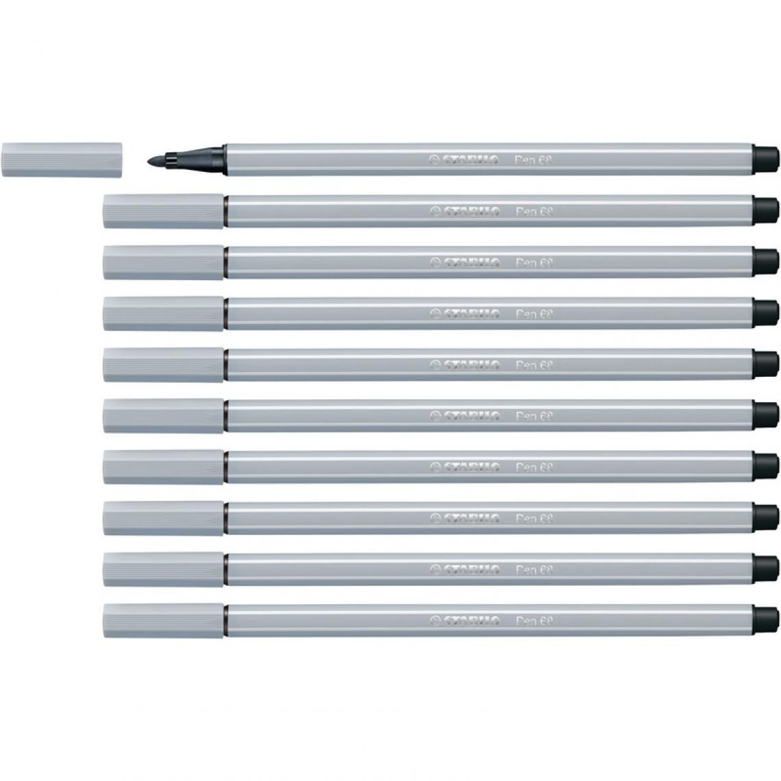 Stabilo - STABILO Stylo feutre Pen 68, gris clair () - Outils et accessoires du peintre