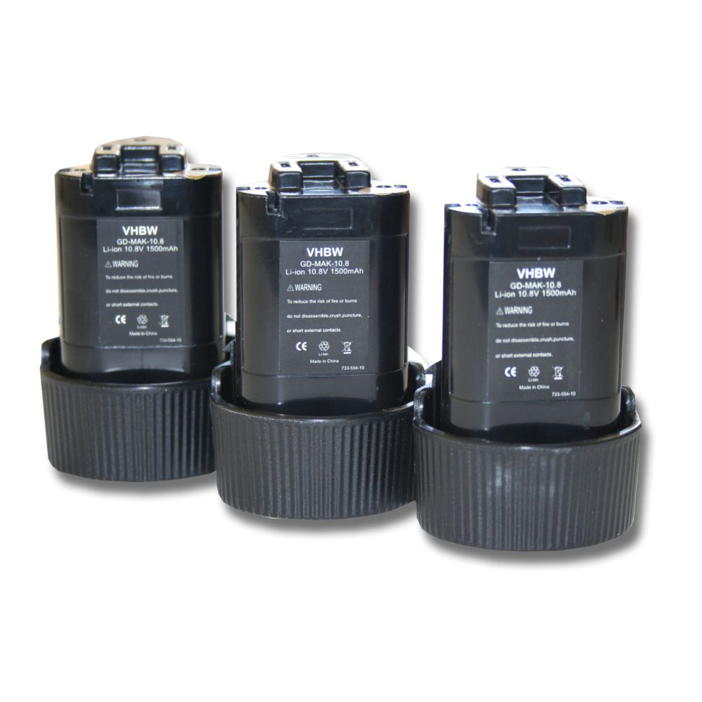 Vhbw - vhbw set de 3 batteries 1500mAh pour outil Makita CL100, CL100DW, CL100DZ, CL102DZX, DF030, DF030D, DF030DWE - Clouterie