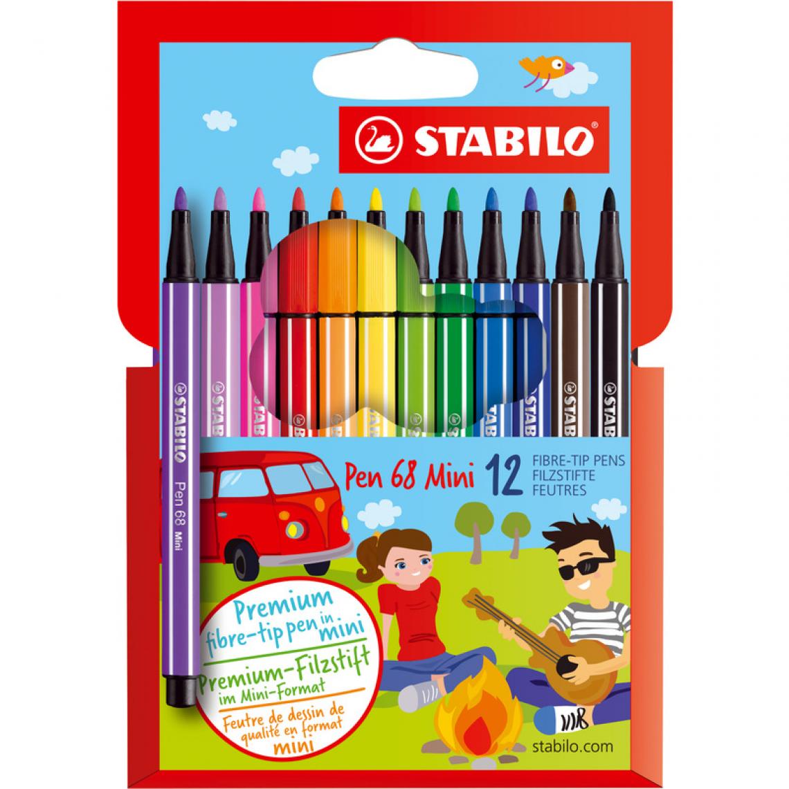 Stabilo - STABILO Feutre Pen 68 Mini, étui en carton de 12 () - Outils et accessoires du peintre