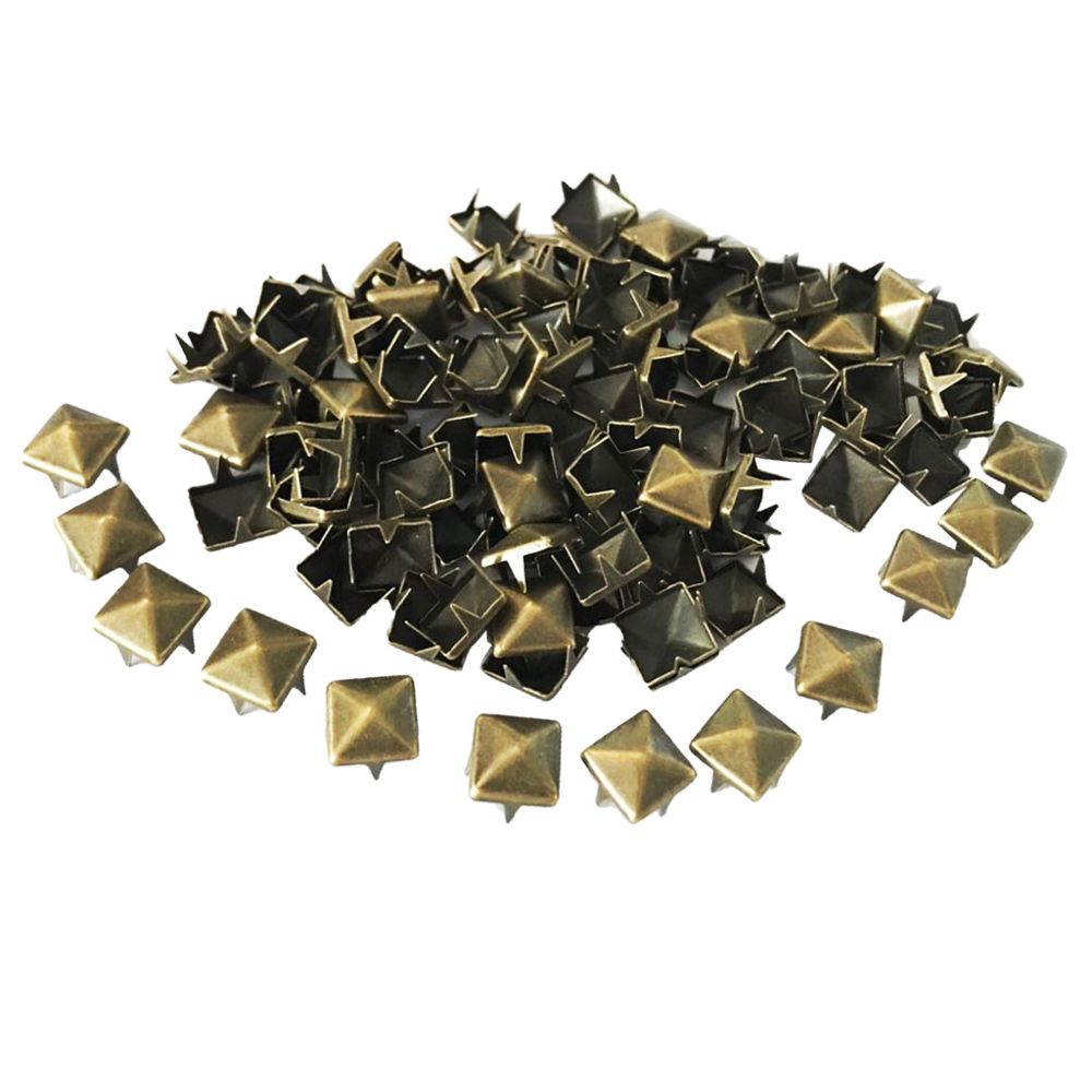 marque generique - En gros 100 pcs carré pyramide rivet en métal studs leathercraft bricolage en bronze - Boulonnerie