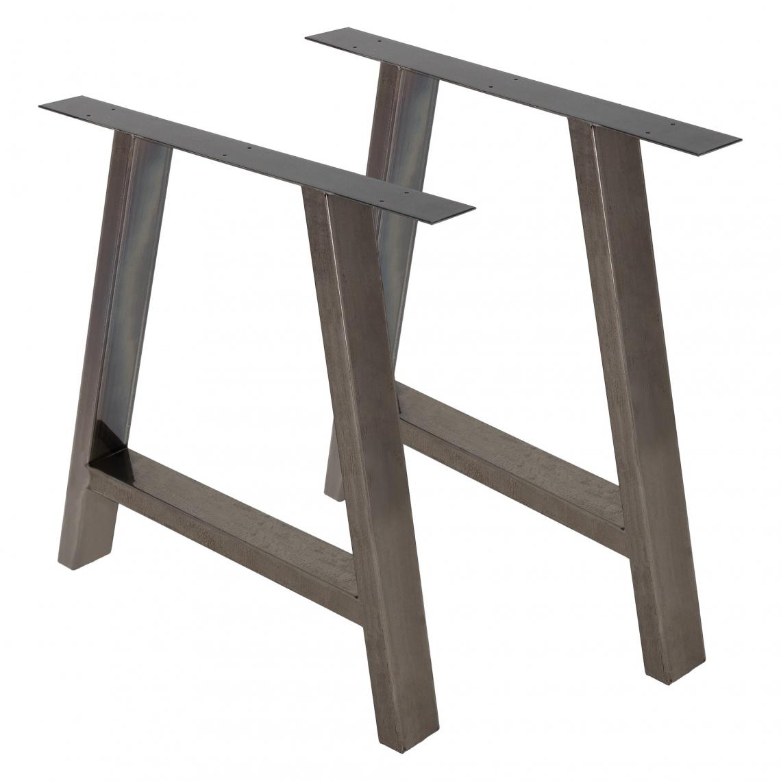 Ecd Germany - Set 2 pieds de table piètement meuble design A acier anthracite 69,5 x 72,5 cm - Pieds & roulettes pour meuble