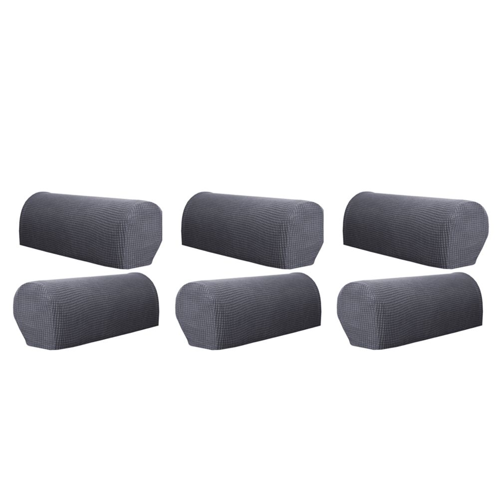 marque generique - Ensemble de 6 protecteurs d'accoudoir de canapé en flanelle pour meubles gris - Tiroir coulissant