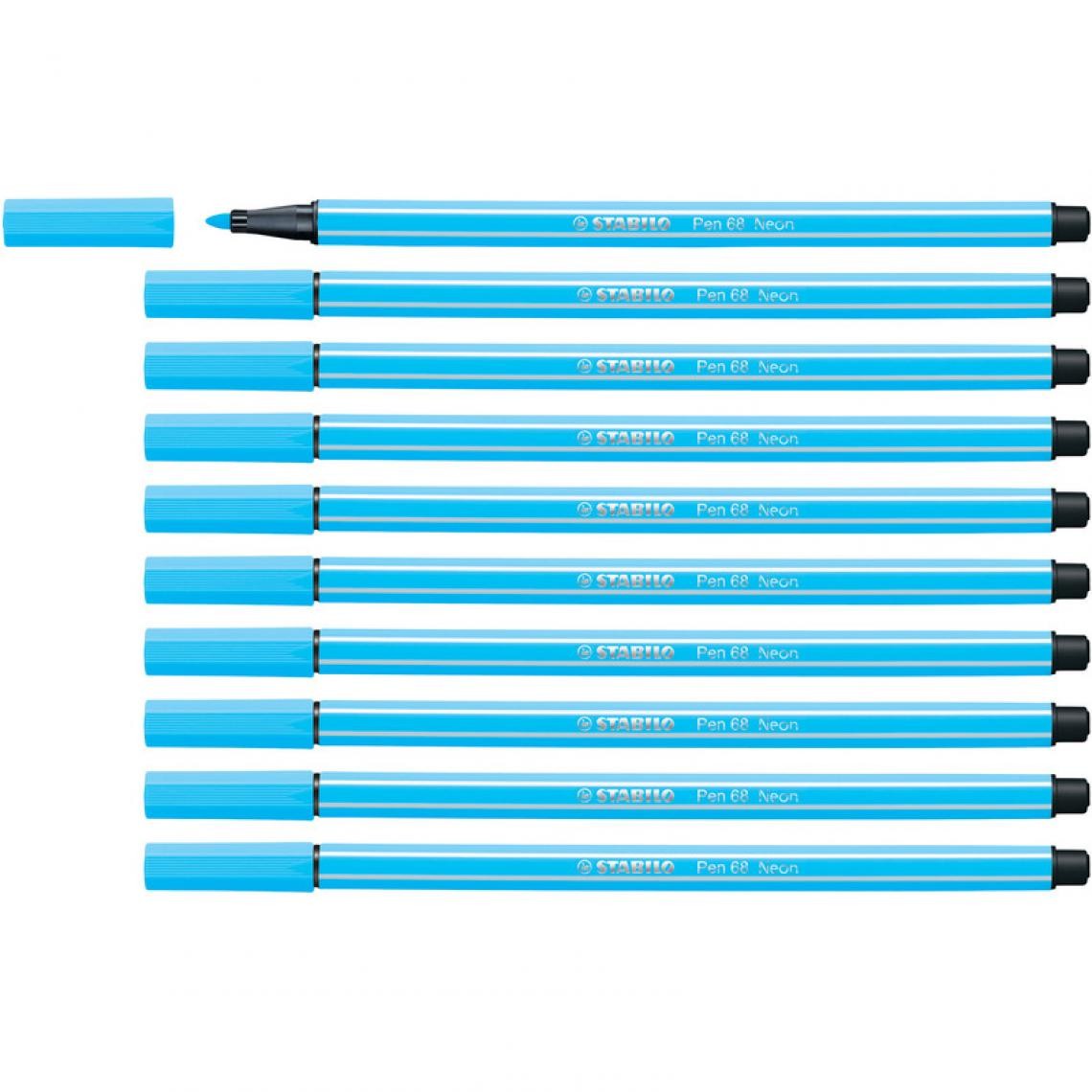 Stabilo - STABILO Stylo feutre Pen 68, bleu fluo () - Outils et accessoires du peintre