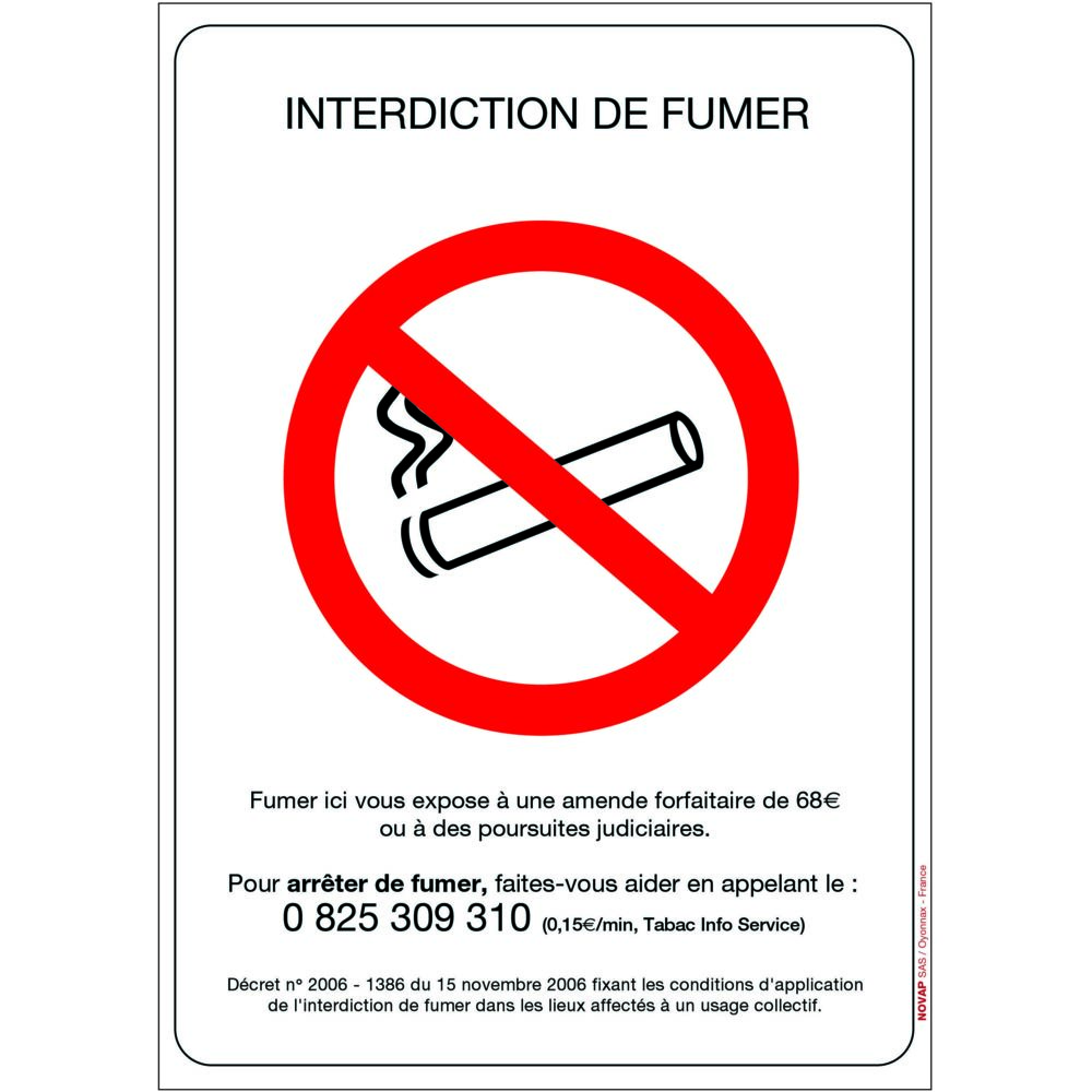 Outifrance - OUTIFRANCE - Adhesif ""interdiction de fumer"" - Extincteur & signalétique