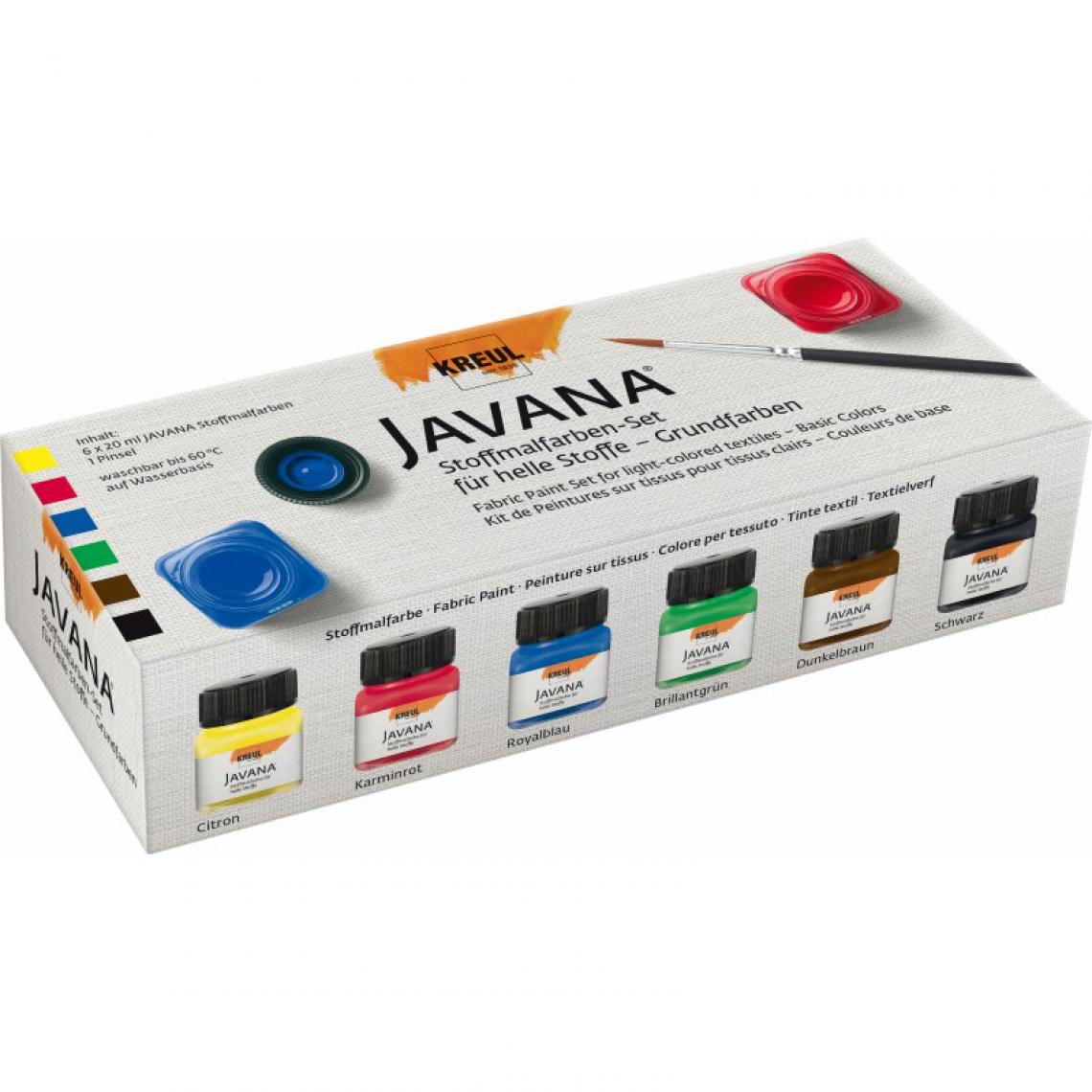 Kreul - KREUL Peinture pour textiles JAVANA, kit de couleurs de base () - Peinture à l'huile