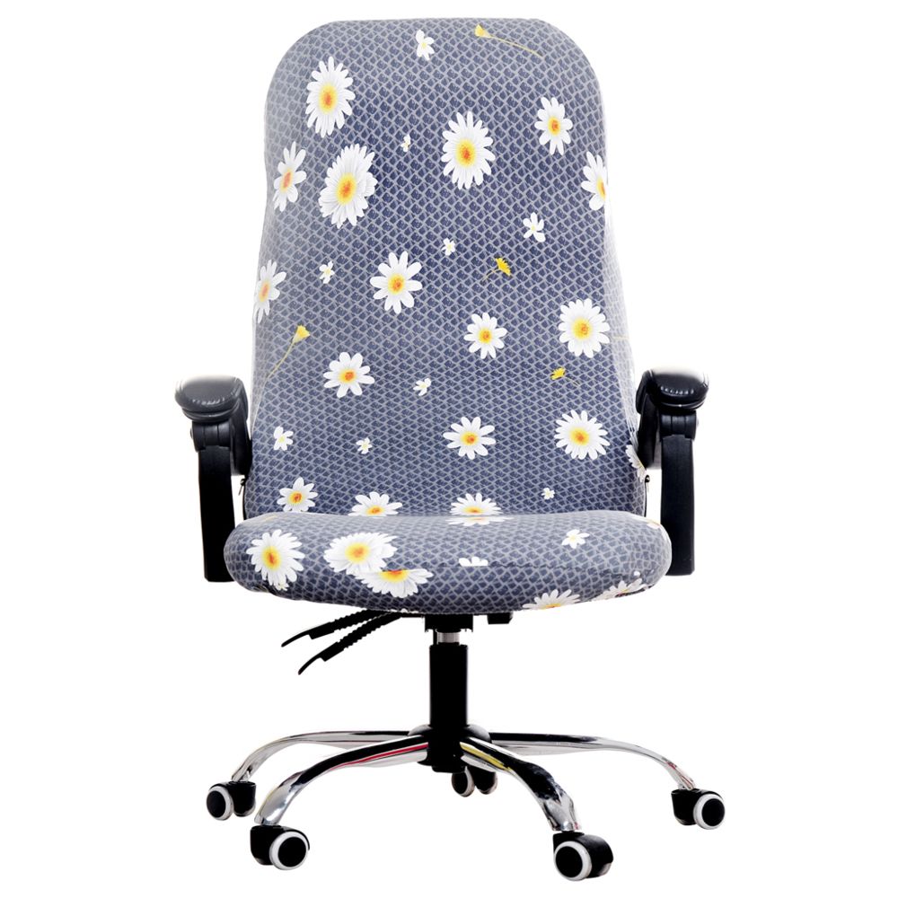 marque generique - Housse de chaise de bureau pour ordinateur de bureau extensible à motif floral 1 - Tiroir coulissant