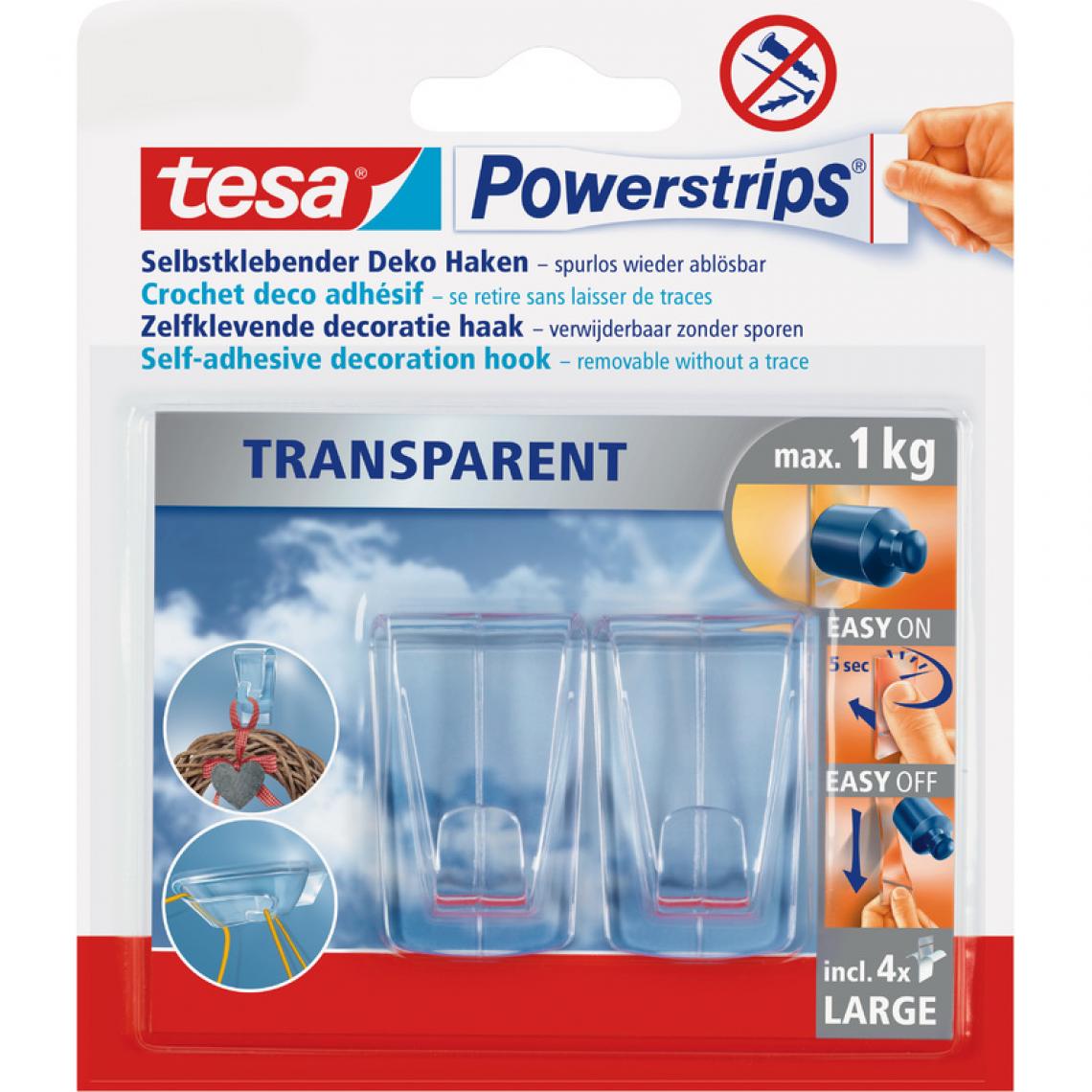 Tesa - tesa Powerstrips CROCHET DECO adhésif XL, pour max. 1 kg () - Visserie