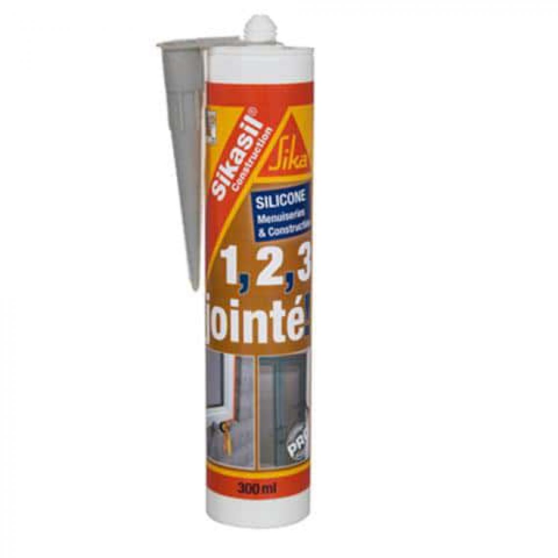Sika - Mastic silicone SIKA Sikasil construction - Gris - 300ml - Colle & adhésif