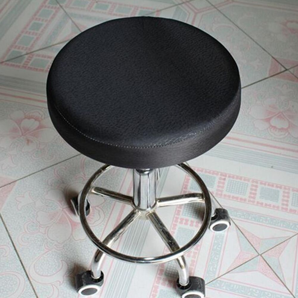 marque generique - surface lisse tabouret de bar couverture ronde siège de chaise de manchon salon brun_35x10cm - Tiroir coulissant