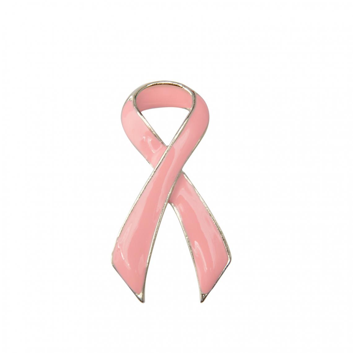 marque generique - Broche Ruban Email Conscience du Cancer Charité-Rose-Bordure Argentée - Broches de maçon