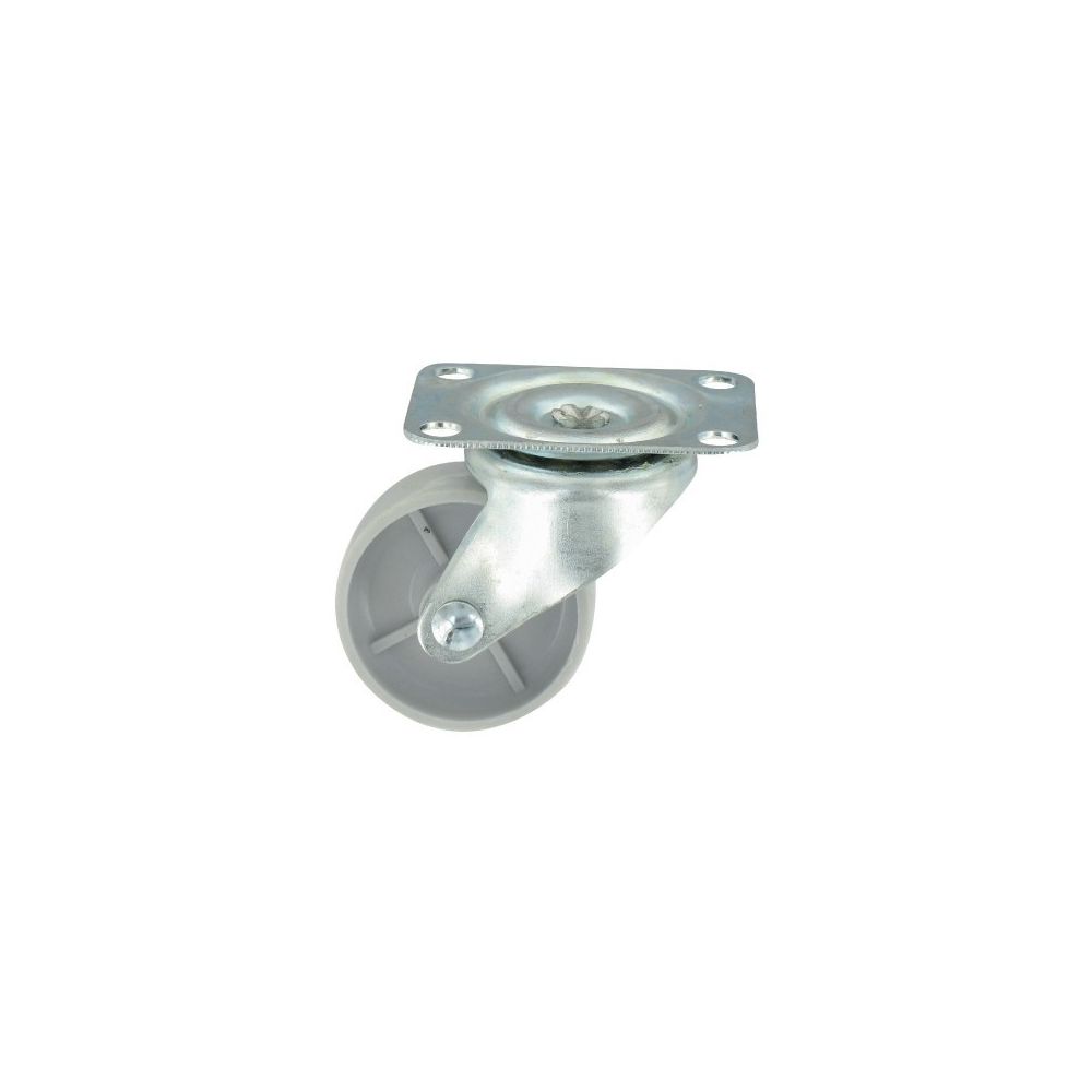 marque generique - Roulette mini roll à platine pivotante vg roue polychoc gris 42 x 30 12 - Pieds & roulettes pour meuble