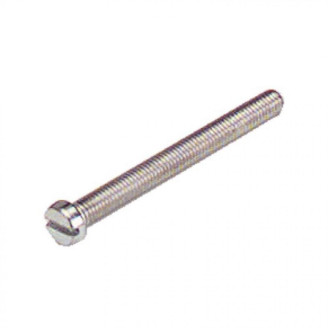 Gfd - Vis à métaux tête cylindrique empreinte fendue acier zingué blanc entièrement filetées, Ø 6 mm, longueur 70 mm, boîte de - Visserie