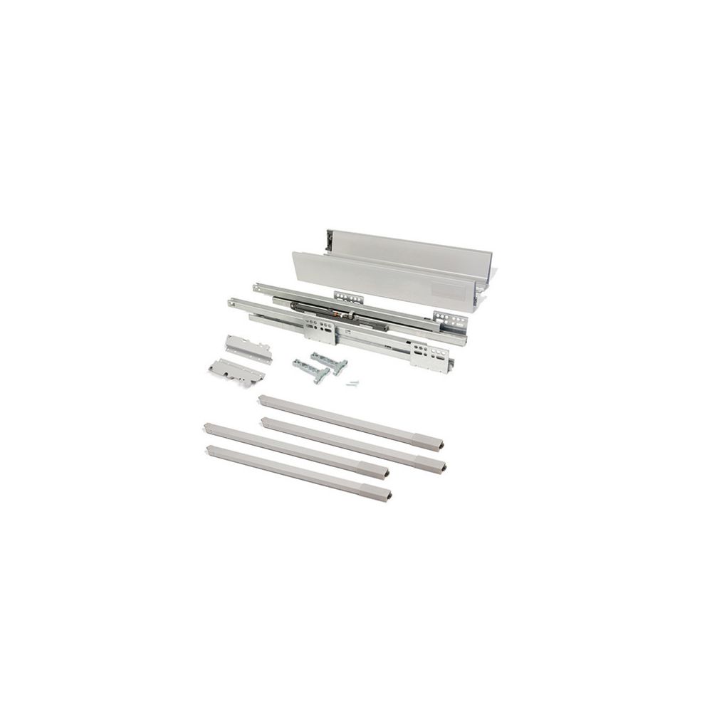 Emuca - Kit de tiroir extérieur Vantage-Q hauteur 204 mm et profondeur 500 mm avec tringles finition gris métallisé - 3018925 - Emuca - Glissière, coulisse de tiroir
