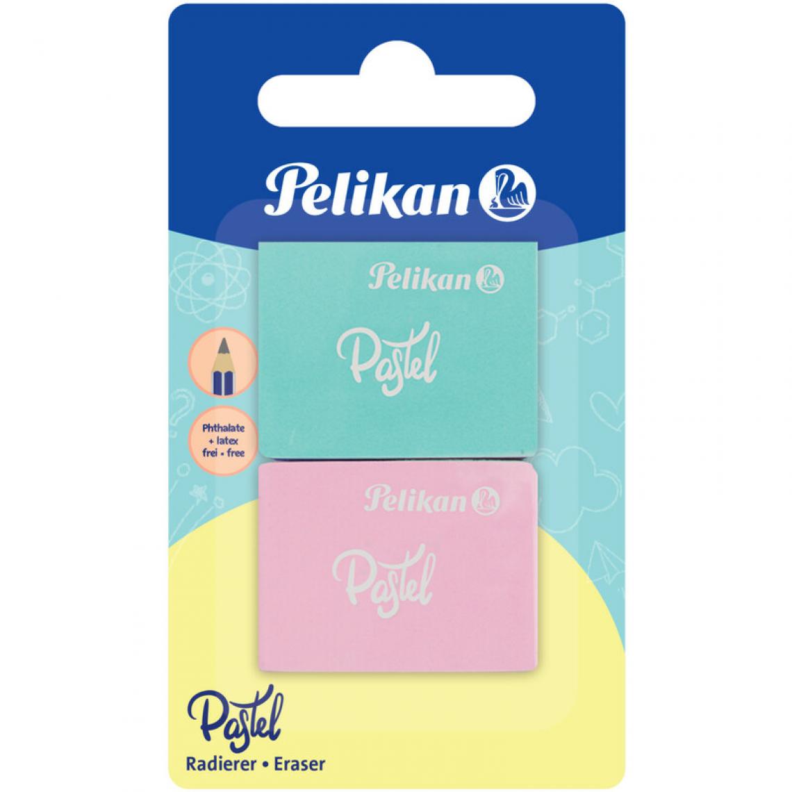 Pelikan - Pelikan Gomme en plastique PASTEL, carte blister de 2 () - Outils et accessoires du peintre