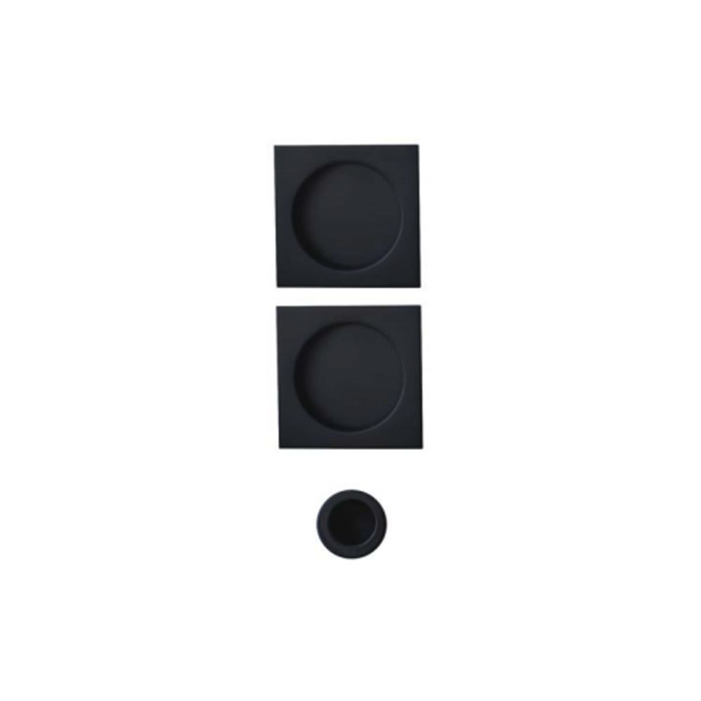 marque generique - Kit cuvettes carrées pour portes coulissantes - Bec de cane - Noir - Système coulissant