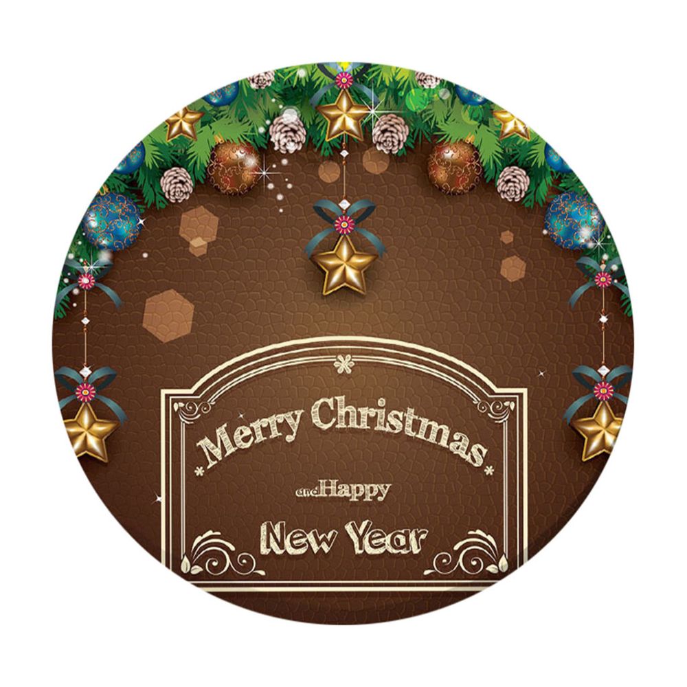 marque generique - Nappe ronde 48 '' anti-huile & imperméable Happy Ero Christmas - Tiroir coulissant