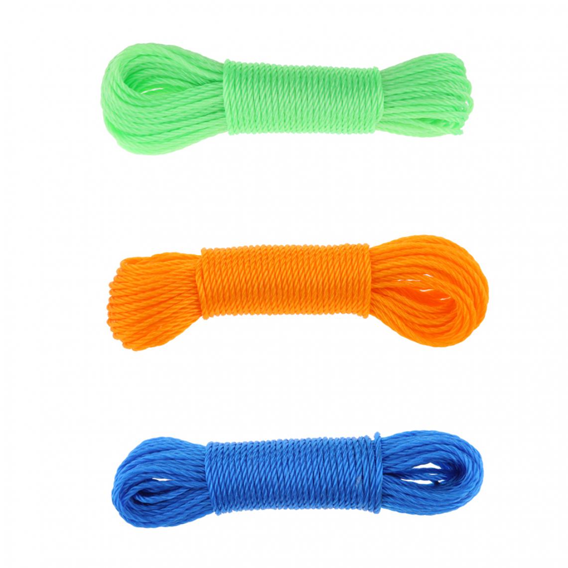 marque generique - 3pcs nylon tressé, corde à linge, corde de camping, lavage, 20m - Corde et sangle