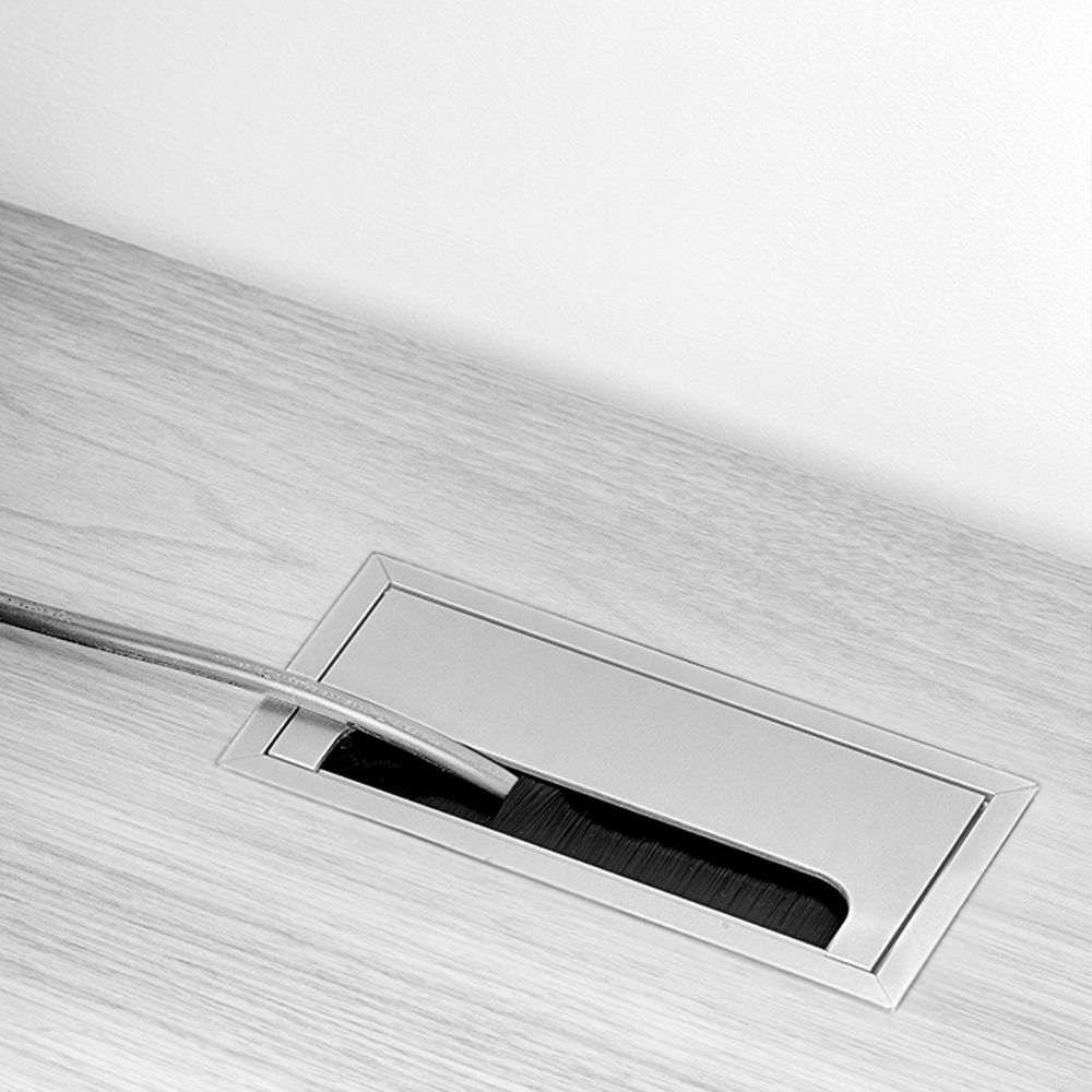 marque generique - Emuca Passe-câbles table, rectangulaire, 269 x 80 mm, à encastrer, Aluminium, An - Glissière, coulisse de tiroir