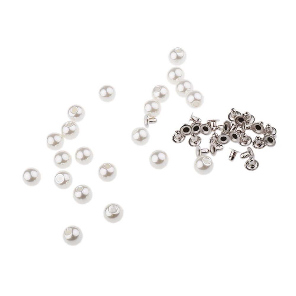 marque generique - 20 sets perle perle rivet boutons boutons accessoires de vêtement or - Boulonnerie