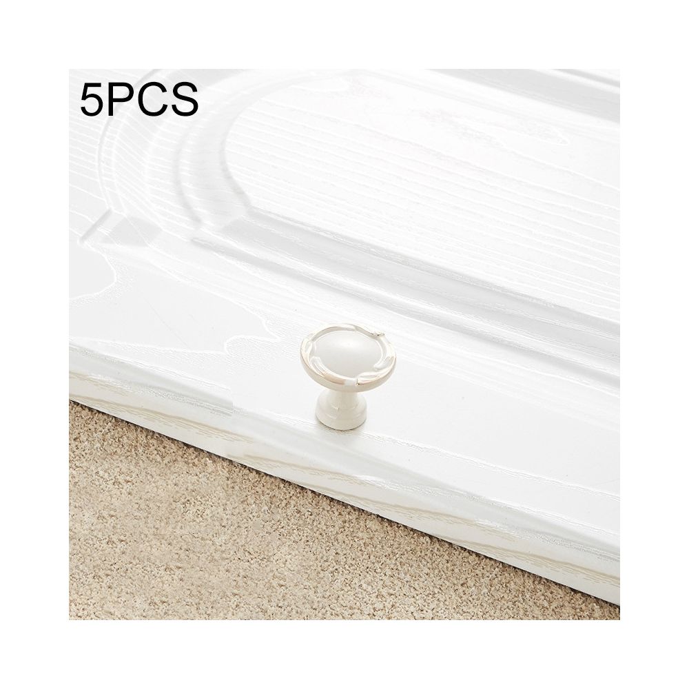 Wewoo - Poignée d'armoire 5 PCS 6510 monotrou blanc ivoire en alliage de zincpoignée de cabinet simple - Poignée de porte