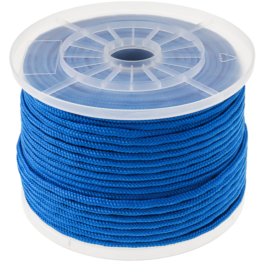 Primematik - Corde tressée à fils multiples PP 100 m x 6 mm bleue - Corde et sangle
