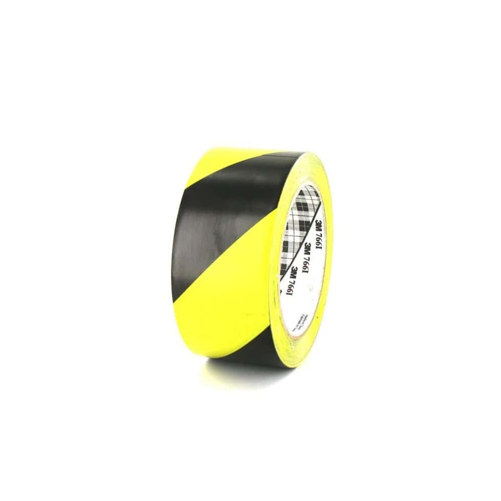 3M - Ruban adhésif vinyle 3M 766 jaune et noir 50mm - Colle & adhésif