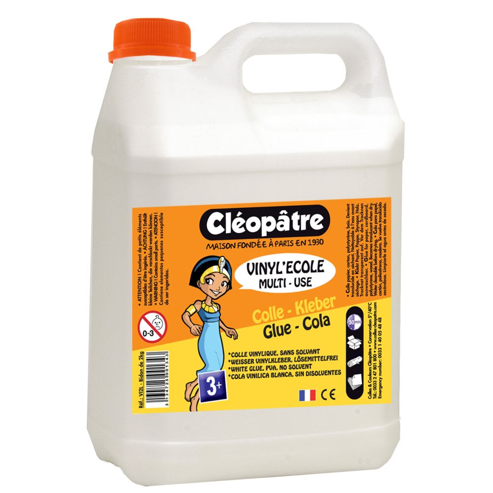 Cleopatre - Colle vinylique blanche Vinyl'école (slime) 2 kg - Cléopâtre - Colle & adhésif