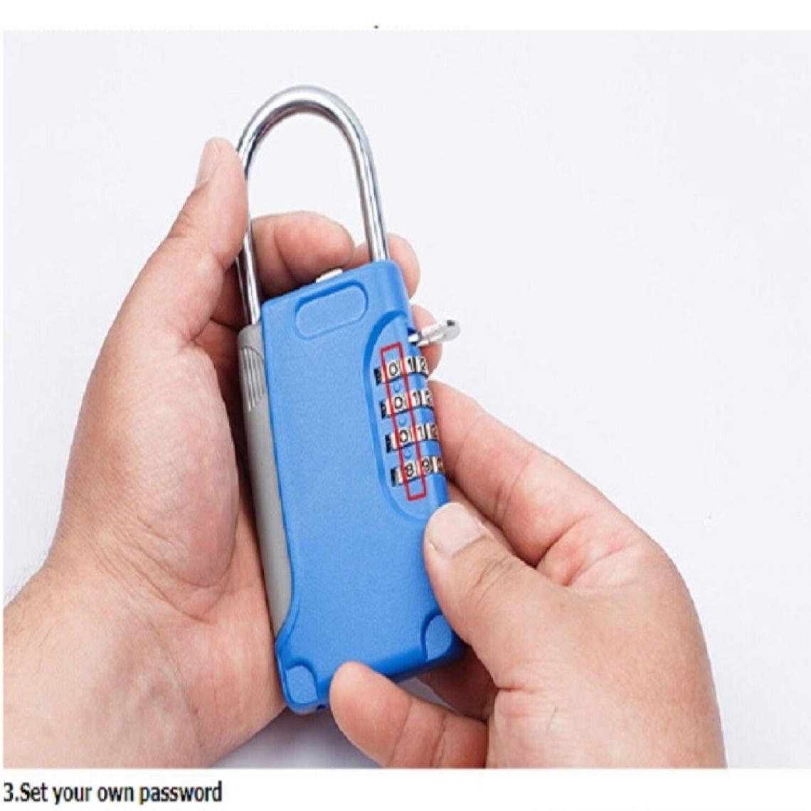Wewoo - Cadenas 3 PCS Key Safe Box Password Lock Keys Metal Body Type Storage Mini Safes Blue - Verrou, cadenas, targette