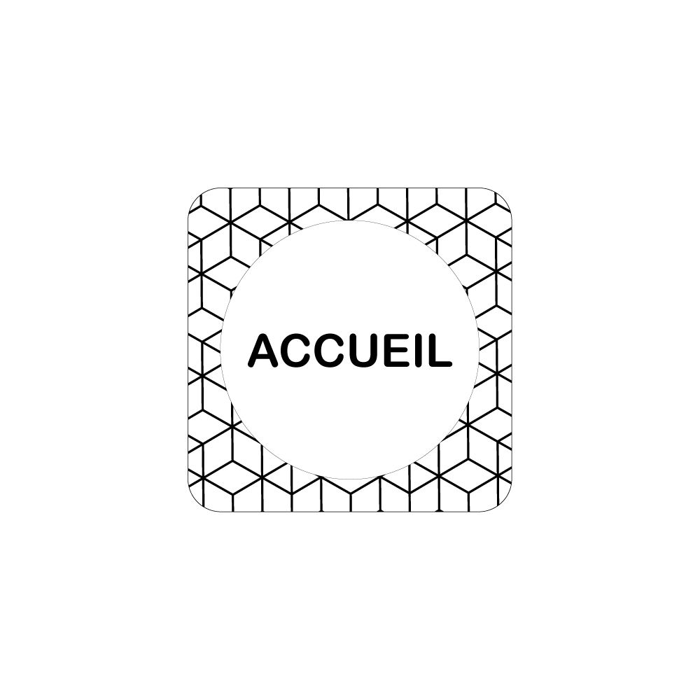 Signaletique Biz - Adhésif de Porte - Accueil- Dimensions 125x125 mm - Cube - Protection Anti UV - Extincteur & signalétique