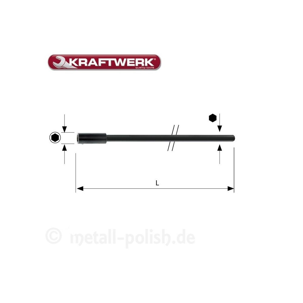 Kraftwerk - Rallonge pour scies trépans 300 mm Kraftwerk 19003 - Outils de coupe