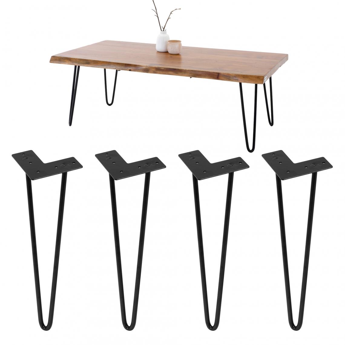 Ecd Germany - ML-Design Jeu de 4 pieds de table, 36 cm, noir, en métal thermolaqué - Cheville