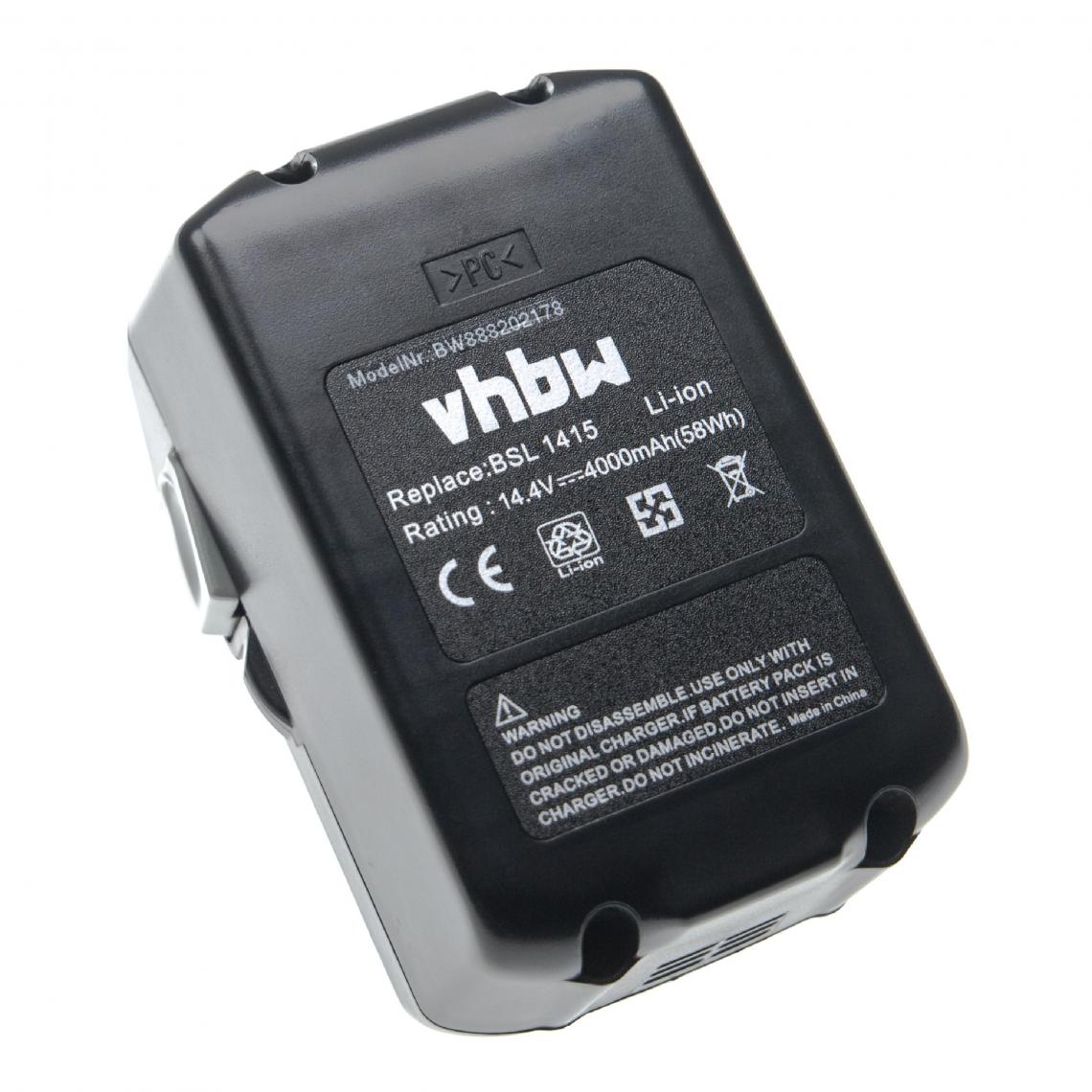 Vhbw - vhbw Batterie compatible avec Hitachi / HiKOKI DS 14DBL, DS14DSAL, DS14DSFL, DV 14DBL outil électrique (4000mAh Li-ion 14,4V) - Clouterie