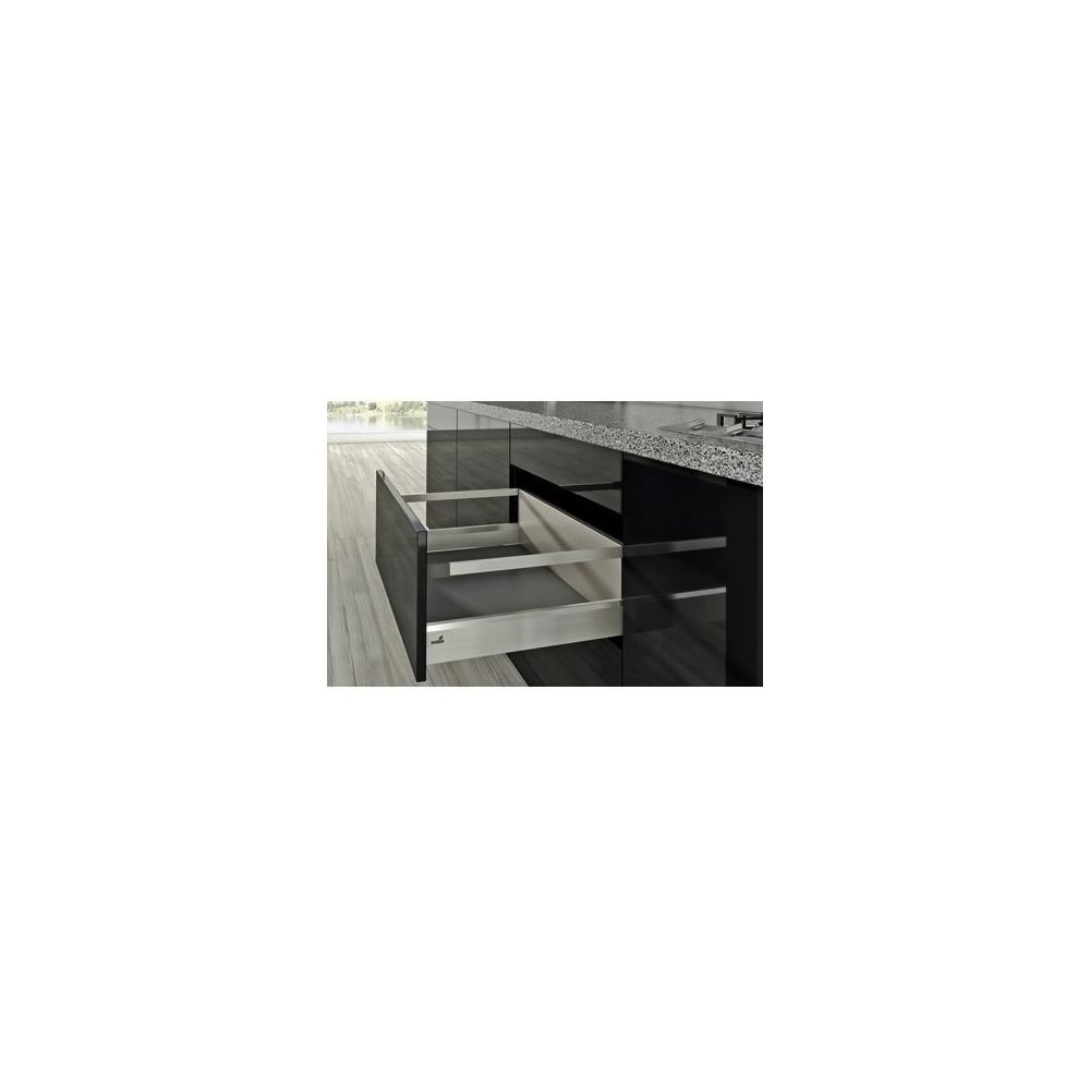 Hettich - Kit tiroir casserolier avec bandeaux - hauteur 94 mm - arcitech - Décor : Argent - Longueur : 350 mm - HETTICH - Tiroir coulissant