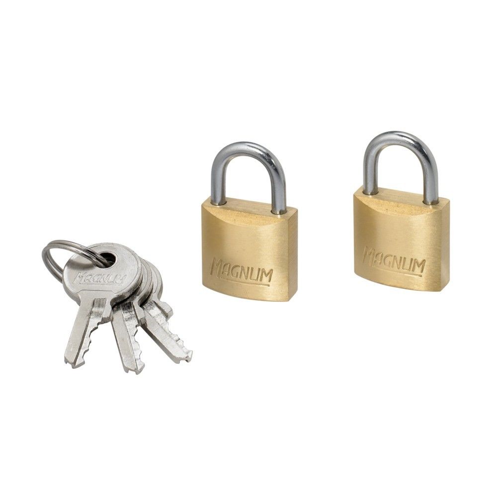 Master Lock - Lot de 2 cadenas MASTER LOCK en fer finition laiton 20mm acier diamètre 3mm - Verrou, cadenas, targette