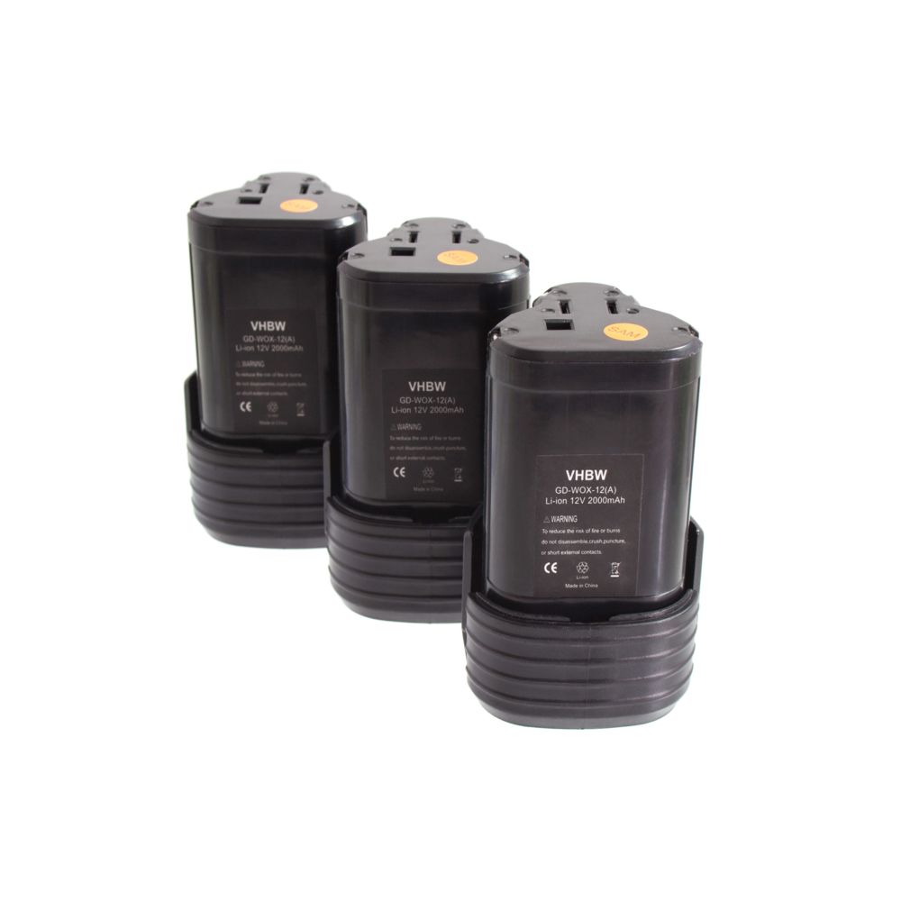 Vhbw - vhbw 3x Li-Ion Batterie 2000mAh pour outils électriques visseuse Worx WX673, WX673.3, WX673.M, WX677.7 comme Worx WA3509. - Clouterie