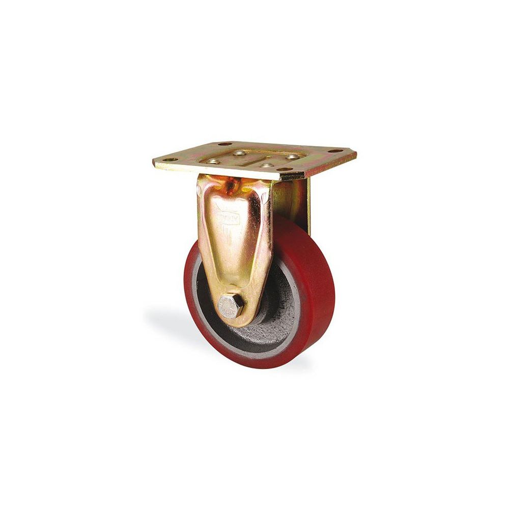 marque generique - Roulette fixe polyuréthane rouge forte charge diamètre 200mm charge 1000kg - Cheville