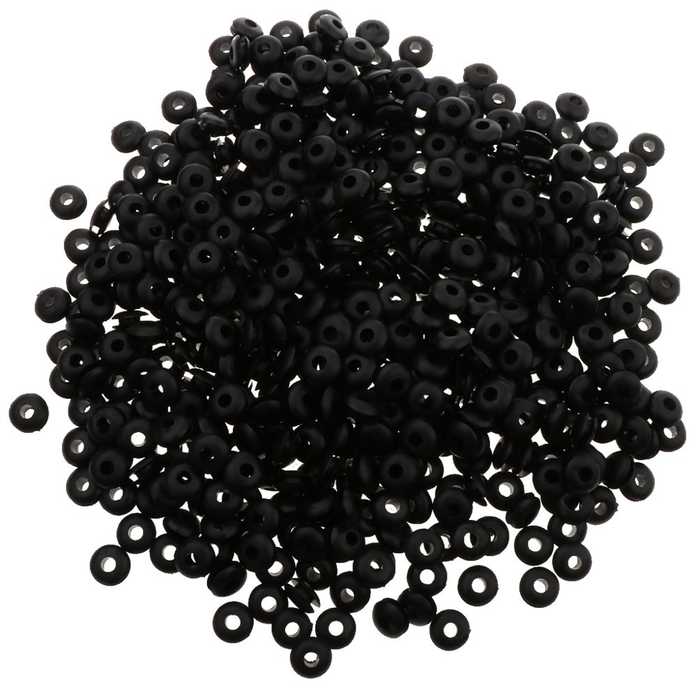 marque generique - 1000pcs assortiment d'œillets en caoutchouc noir kit de joint d'étanchéité de fil 6 tailles 4mm - Cheville