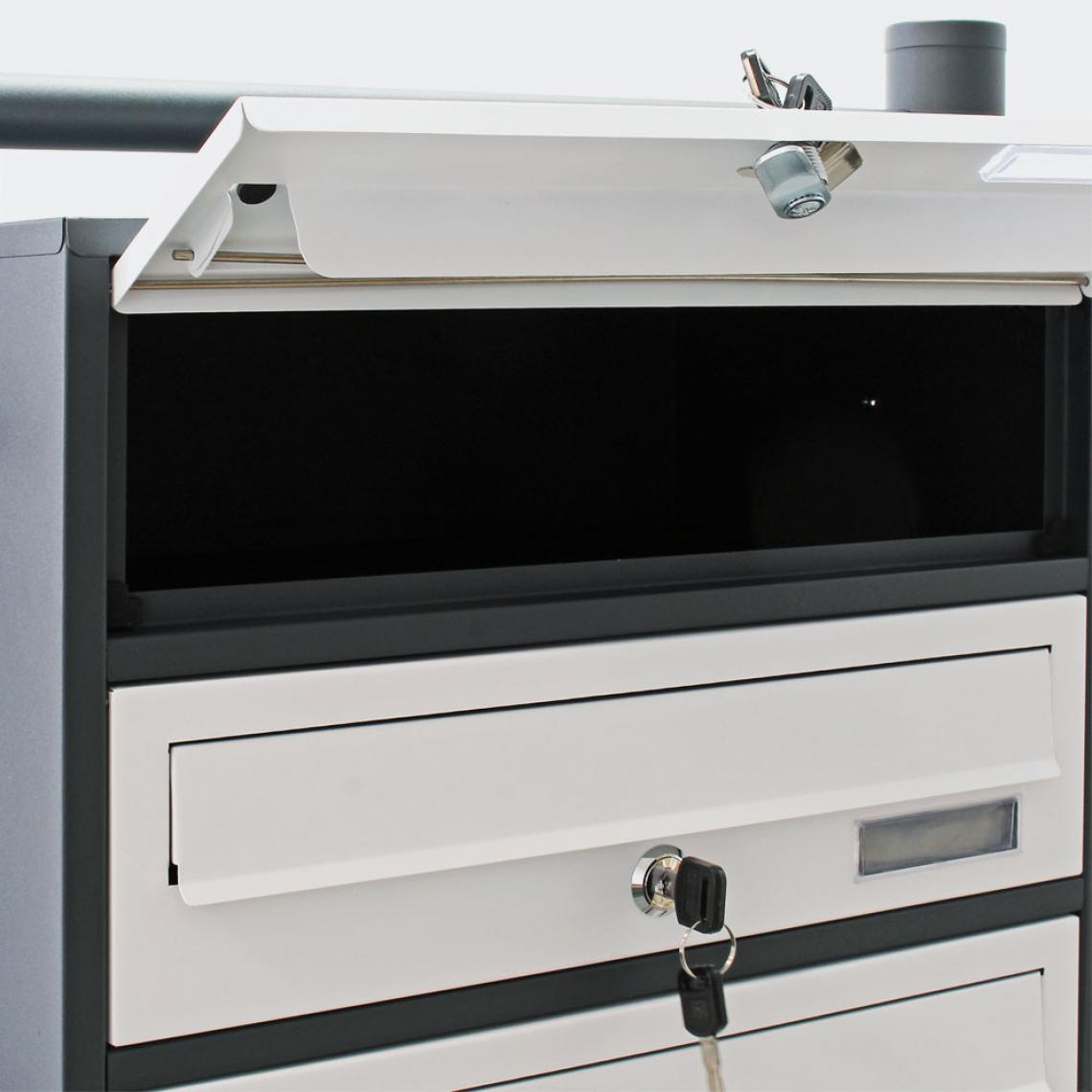 MercatoXL - 10 Système Letterbox en stand Anthracite / blanc boîte aux lettres - Echafaudages