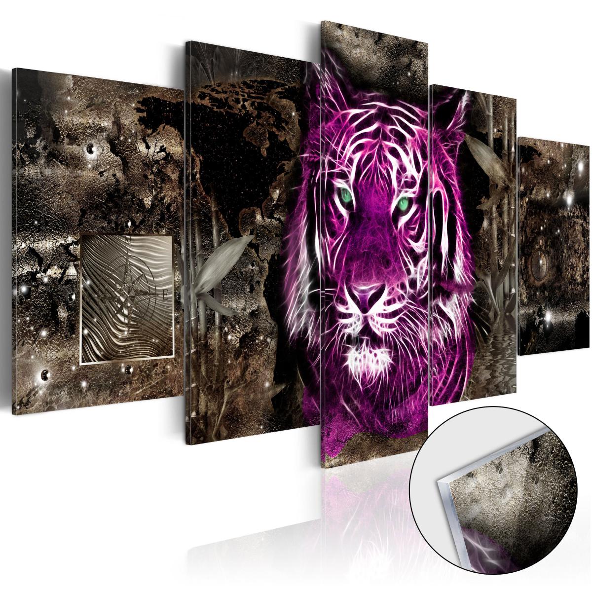 Bimago - Tableau sur verre acrylique | Purple King [Glass] | 200x100 | XXL | - Cloisons