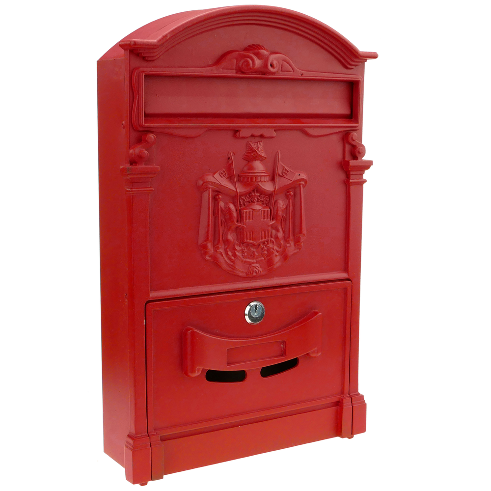 Primematik - Boîte aux lettres rétro antique vintage métallique coloré rouge pour mur - Boîte aux lettres