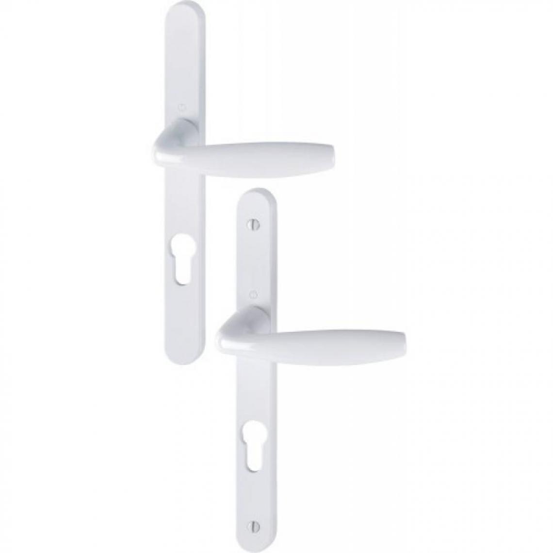 Hoppe - Ensemble sur plaque étroite de 24 mm ligne New York clé I carré de 8 entraxe 92 mm épaisseur porte 68-77 mm blanc - Poignée de porte