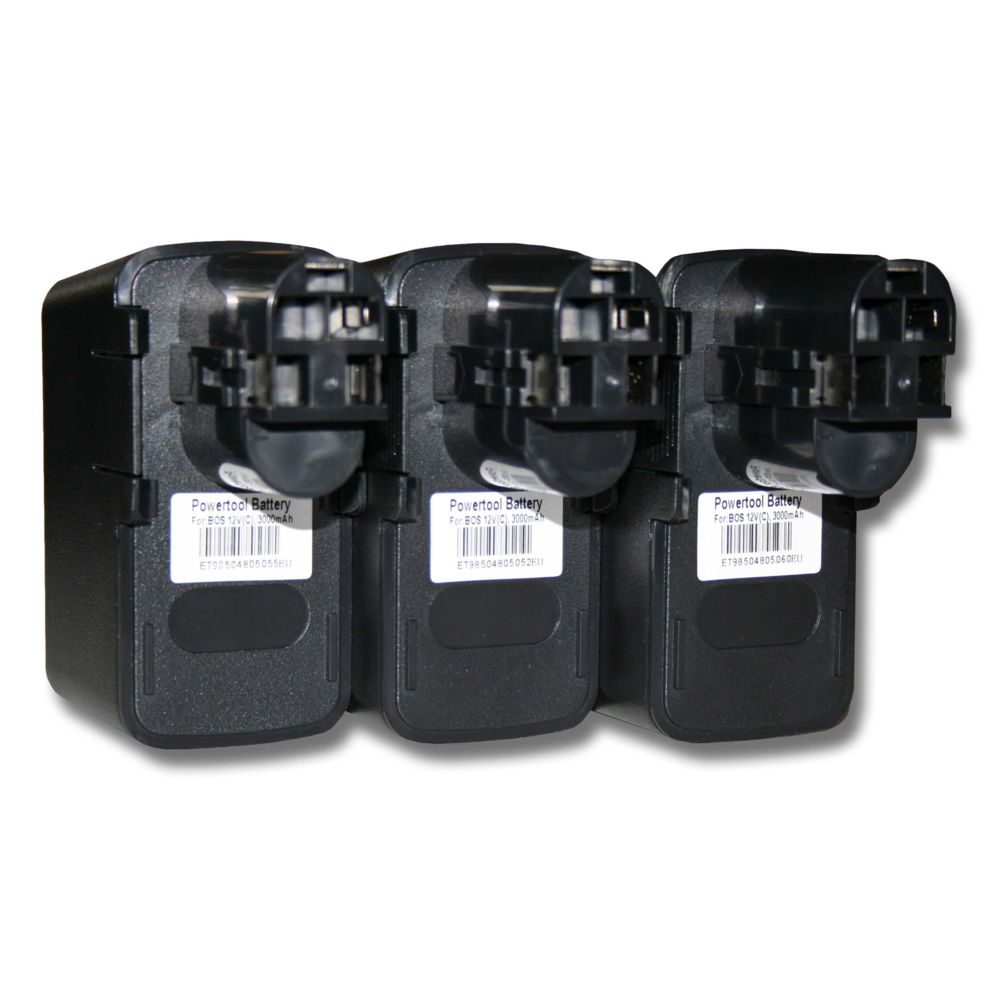 Vhbw - vhbw 3x Batteries Ni-MH 3000mAh (12V) pour outils GBM 12VES-2, GLI 12V, GSB 12 VSE-2 comme Bosch 2 607 335 055, 2 607 335 071, 2 607 335 081. - Clouterie