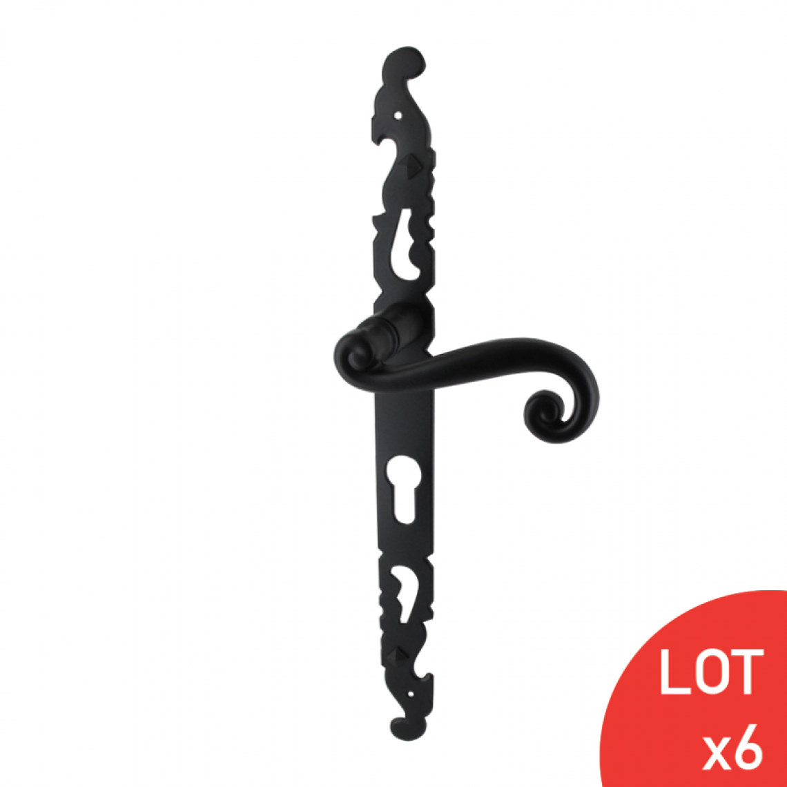 Sama - Poignées étroites COQ noir saillie rehaussée cylindre IG 330X28mm x6 - Poignée de porte