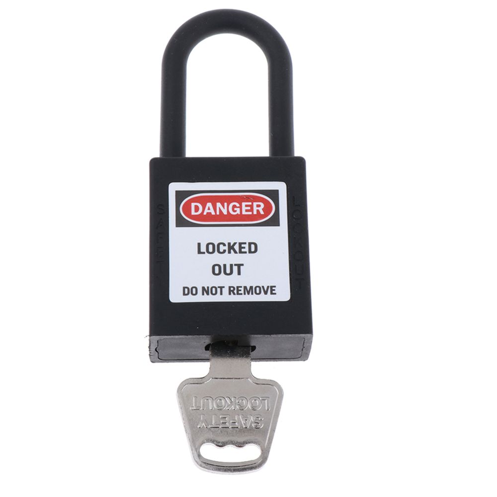 marque generique - Cadenas de consignation de sécurité à clé avec clé identique, nylon, 38 mm, manille, noir_2 - Bloque-porte