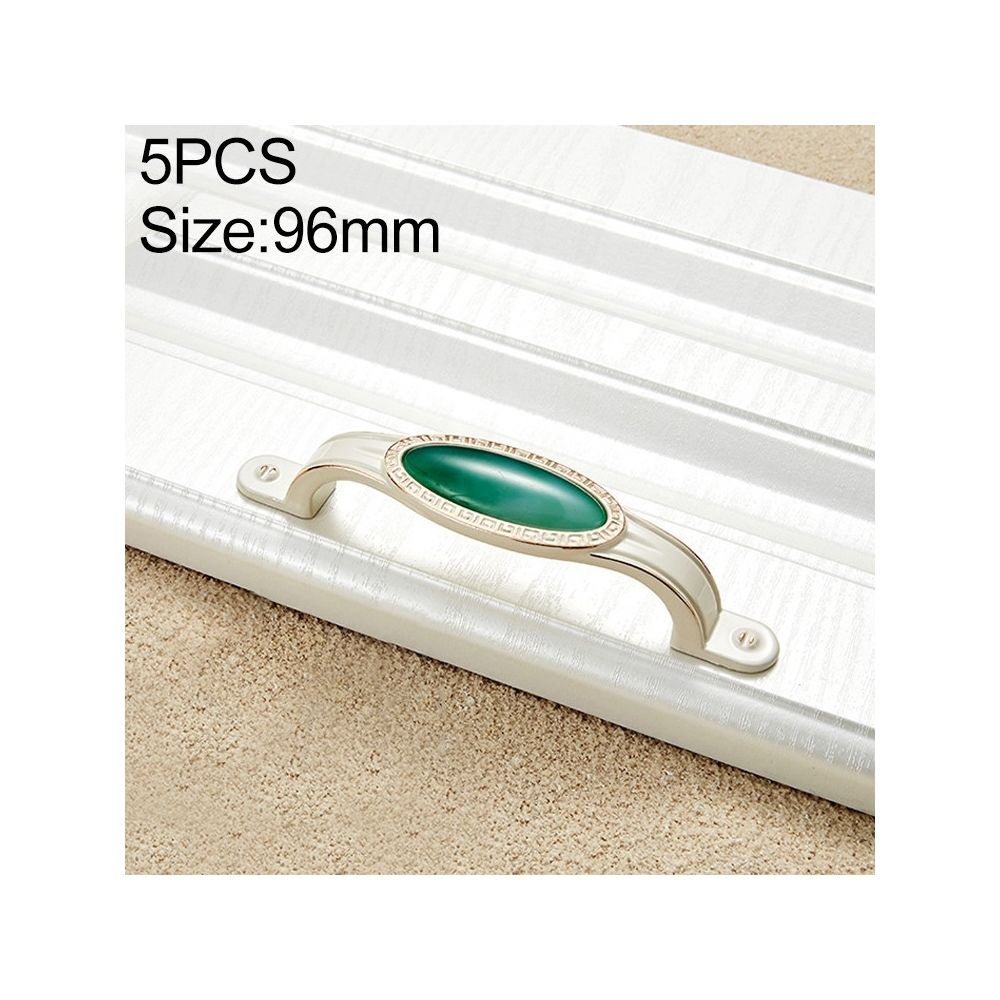 Wewoo - Poignée d'armoire 5 PCS 5008-96 Ivoire Blanc Emeraude Jade Cabinet Tiroir Alliage De Zinc - Poignée de porte