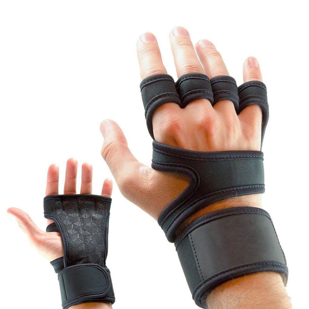Justgreenbox - Gymnastique Gants de fitness Protection de la paume de la main avec support de poignet Entraînement Crossfit Levage de poids, L - Levage, manutention