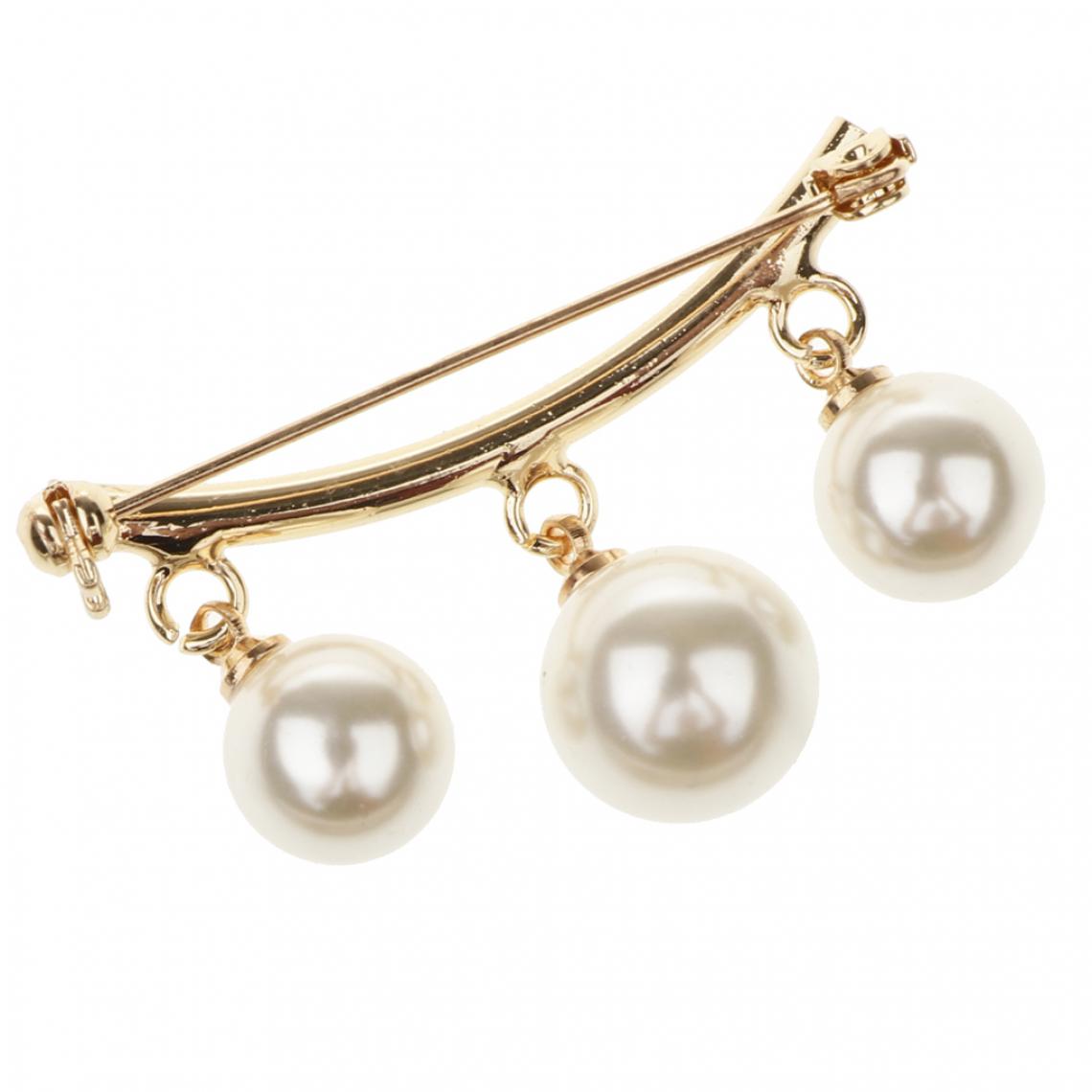marque generique - Charms imitation perle Dangle Pull en forme de arc de sécurité Collor Pull Golden - Broches de maçon